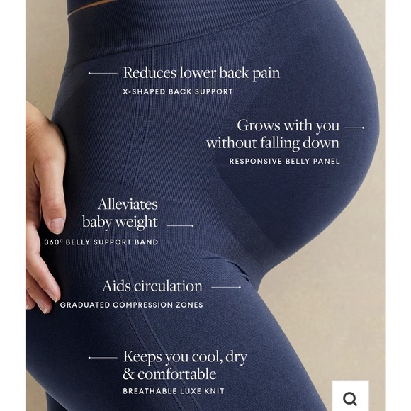 BLANQI Belly Support Maternity Leggings Black Large - Picture 3 of 3